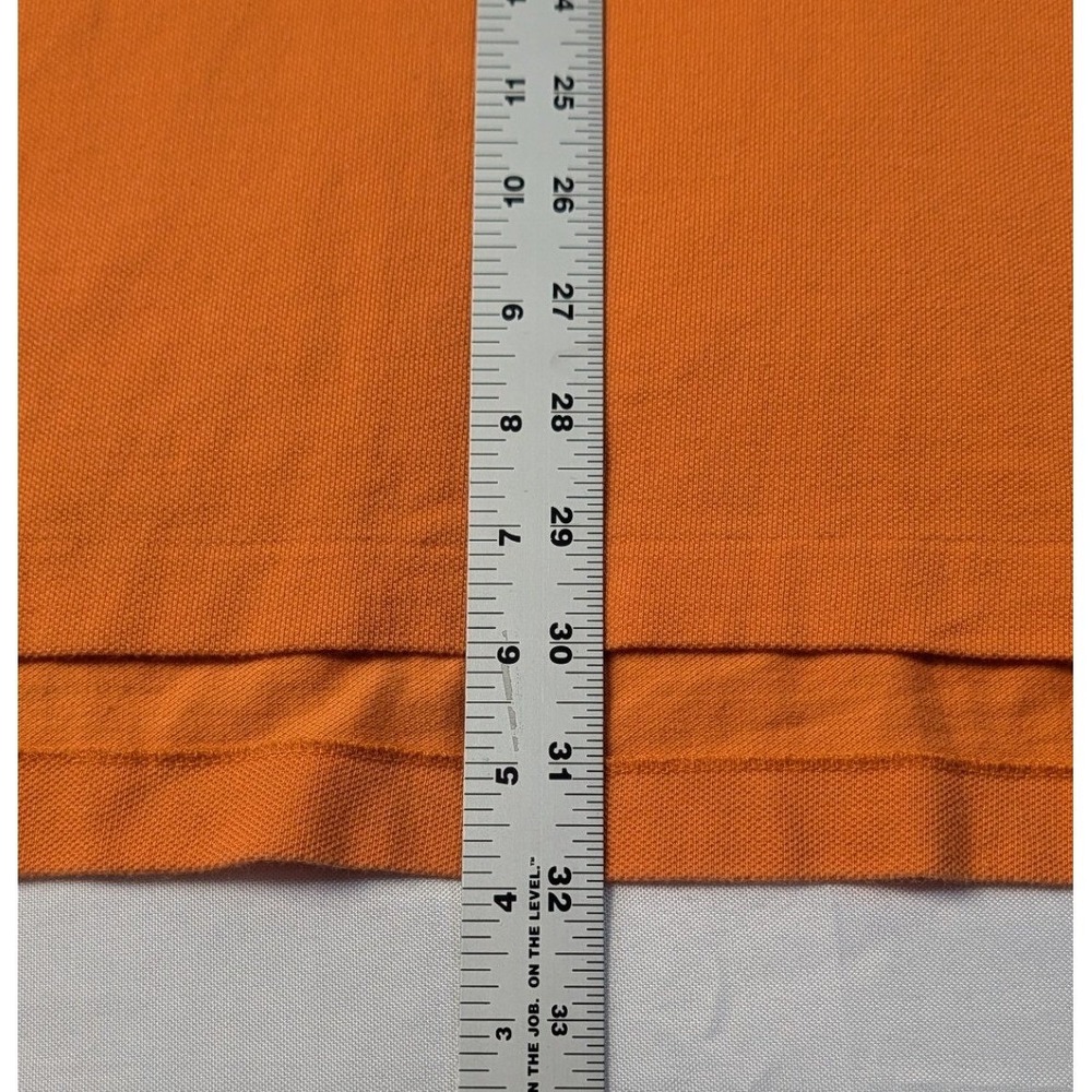 Polo Ralph Lauren Mens LT Tall Long Sleeve Polo Shirt Orange Green Pony Logo - Picture 8 of 12